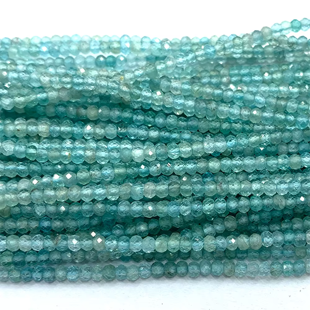 Veemake apatite Fluorapatite naturel collier à faire soi-même Bracelets anneau à facettes petite ron
