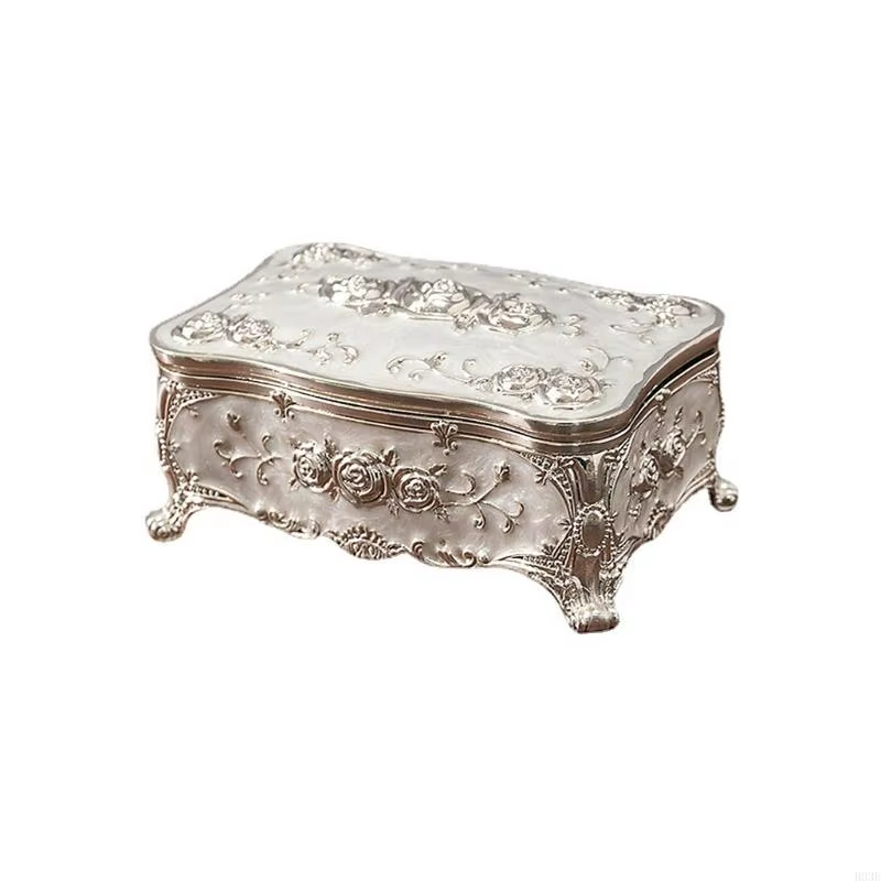 Vitrine bijoux luxueuse finition Antique, boîte à bibelots décoratifs en alliage Zinc Durable avec c