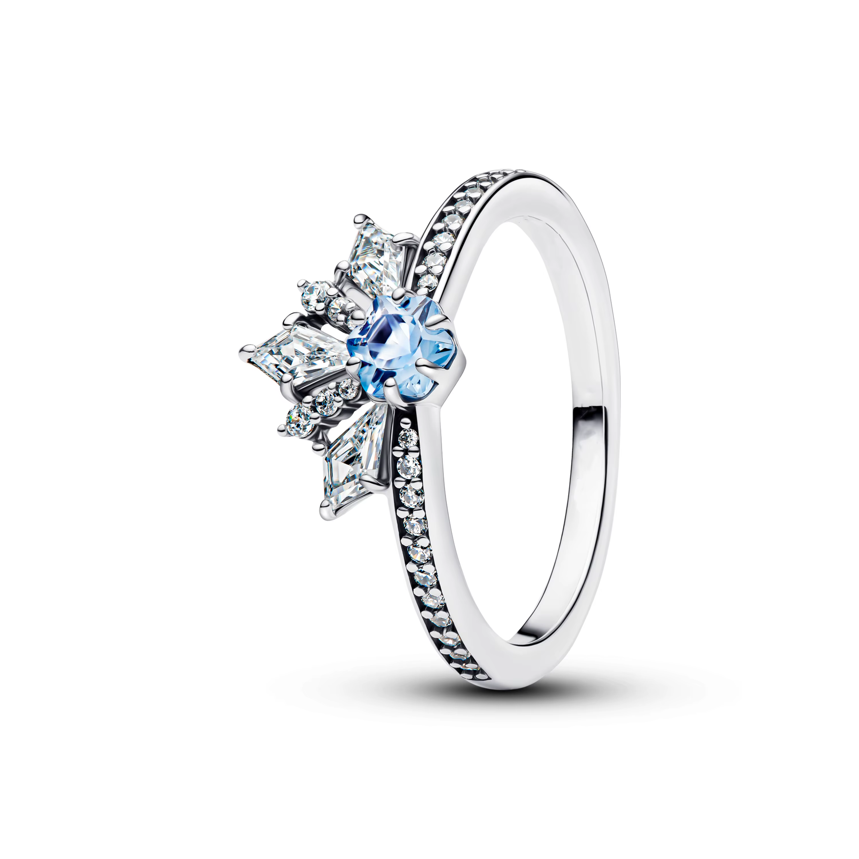 Meilleure vente 2025 – Bague en argent pur 925 % avec diamant en forme de rose, flocon de neige, pap