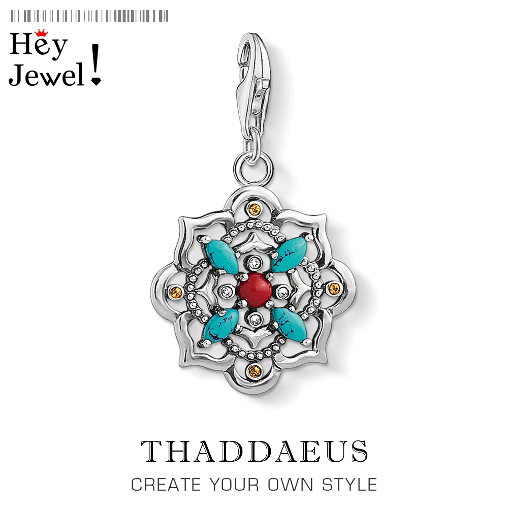 Breloque fleur de Lotus en argent Sterling 925, bijoux fins pour femmes et hommes du Club européen, 