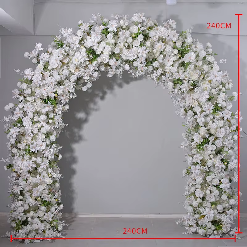 Arc de Rose blanche artificielle en forme de U, 2.3M, Arrangement Floral, décoration de mariage, Arr