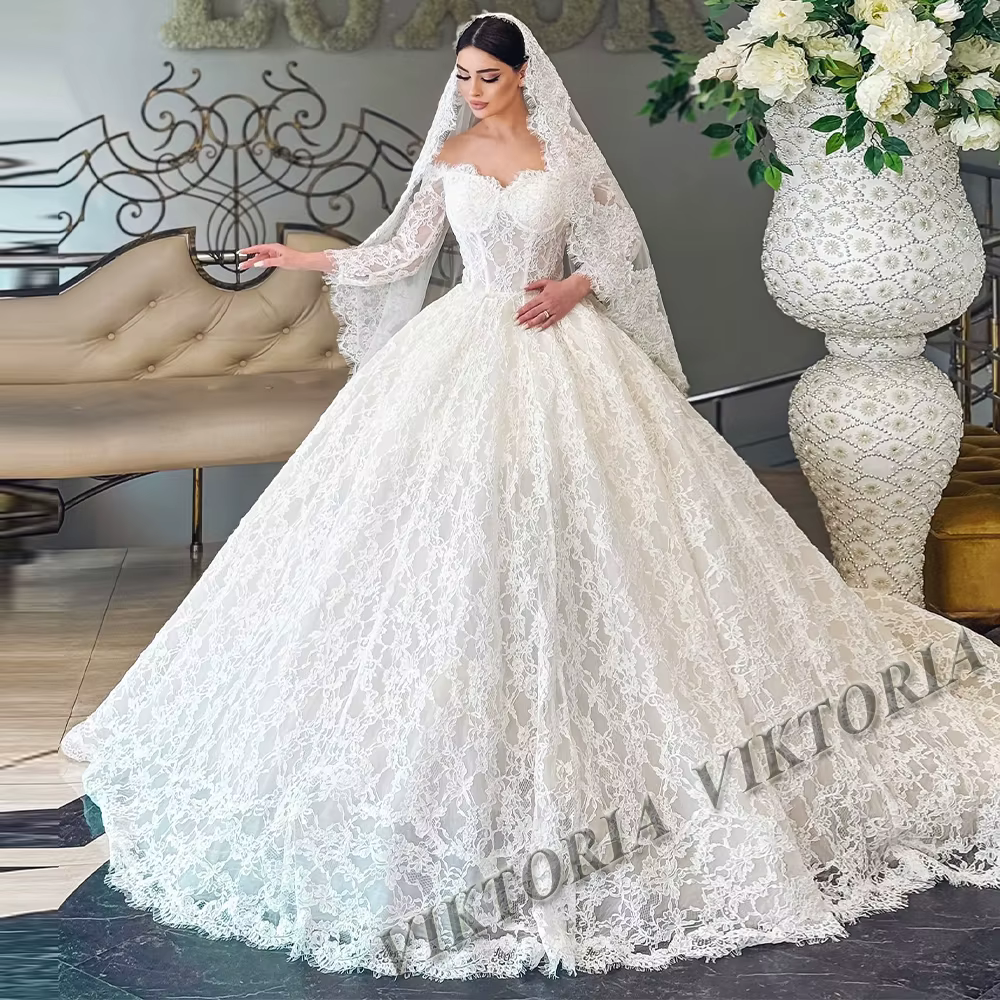 VIKTORIA vintage dentelle robes De mariée pour femme robes De bal De mariée chérie à lacets plis rob