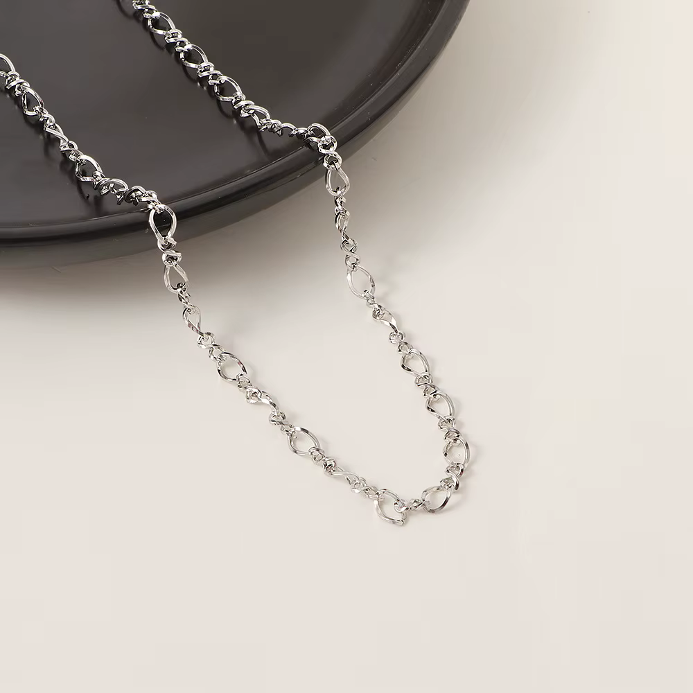 Collier en acier inoxydable avec chaîne torsadée unie, plaqué or, fait à la main, avec perle, gemme,