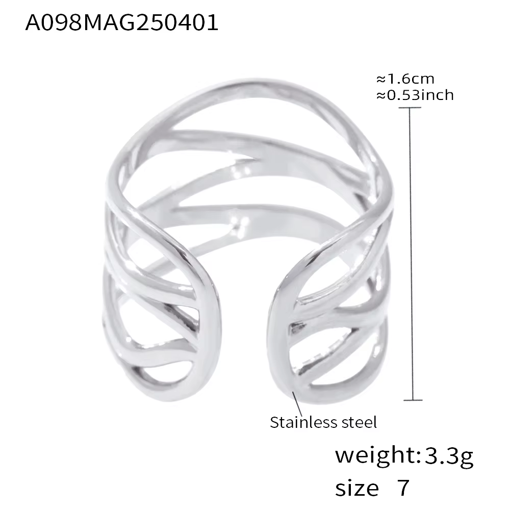 Bagues chics en acier inoxydable pour femmes, plaquées or 18 carats, étanches, design à bandes, bagu