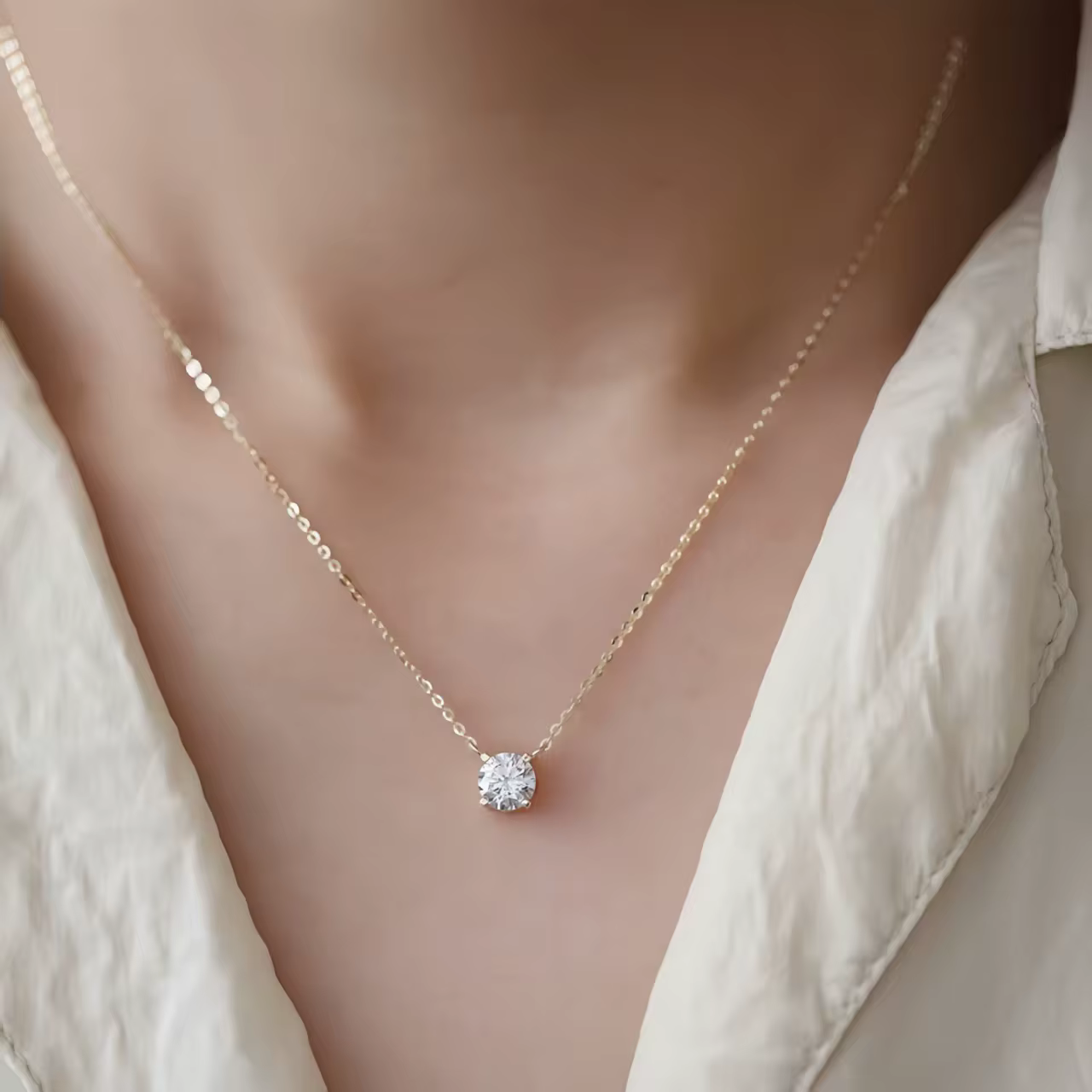 Collier en argent Sterling 925 plaqué or 18 carats, chaîne de clavicule polyvalente en Zircon brilla