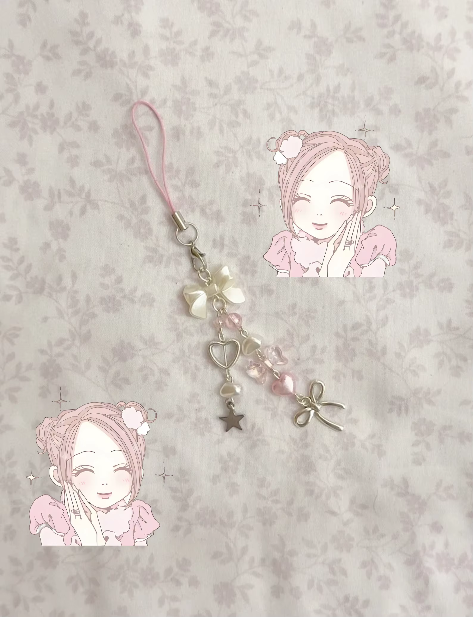 Cadeaux créatifs faits à la main, Y2K, breloque de téléphone avec nœud coquette rose, KPOP