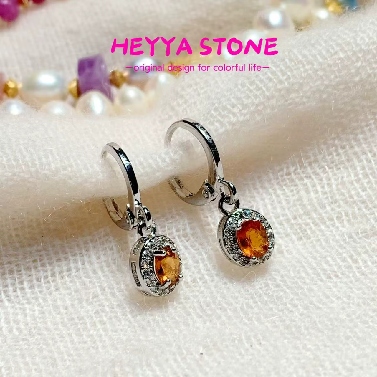 HEYYA pierre Vintage ovale naturel grenat boucles d'oreilles Simple classique pierres précieuses bij
