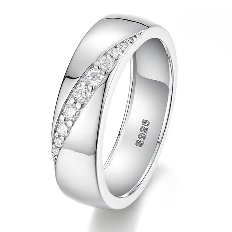Trumium – bague Moissanite en argent Sterling 925 pour hommes, bracelet de fiançailles, de mariage, 