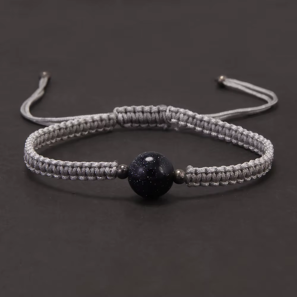 Soldes Exceptionnelles : Bracelet en Pierres Naturelles Perlées, Style Bohème, Réglable, Cristal de 