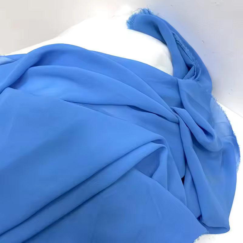 Tissu en mousseline de soie bleu Royal, décoration de fête de mariage, Georgette, fait à la main, po