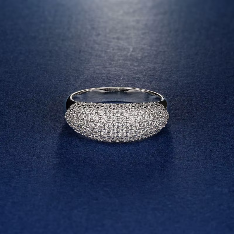 Rrjzz – bague d'éternité Vintage plaquée or 14 carats, coupe ronde, imitation diamant pavé, pour fem