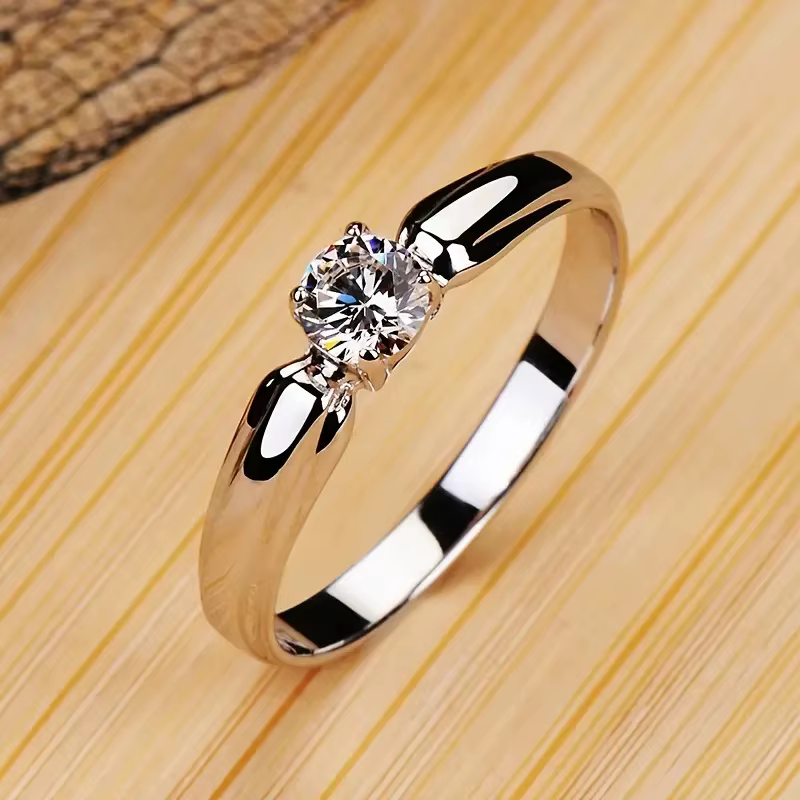 Huitan – bagues rondes simples en Zircon cubique pour femmes, accessoires de fiançailles, de mariage