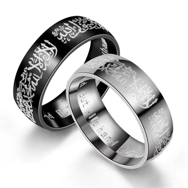 Maxmoon-Bague en titane et acier pour hommes et femmes, matiques de messager, bague vintage, bague d