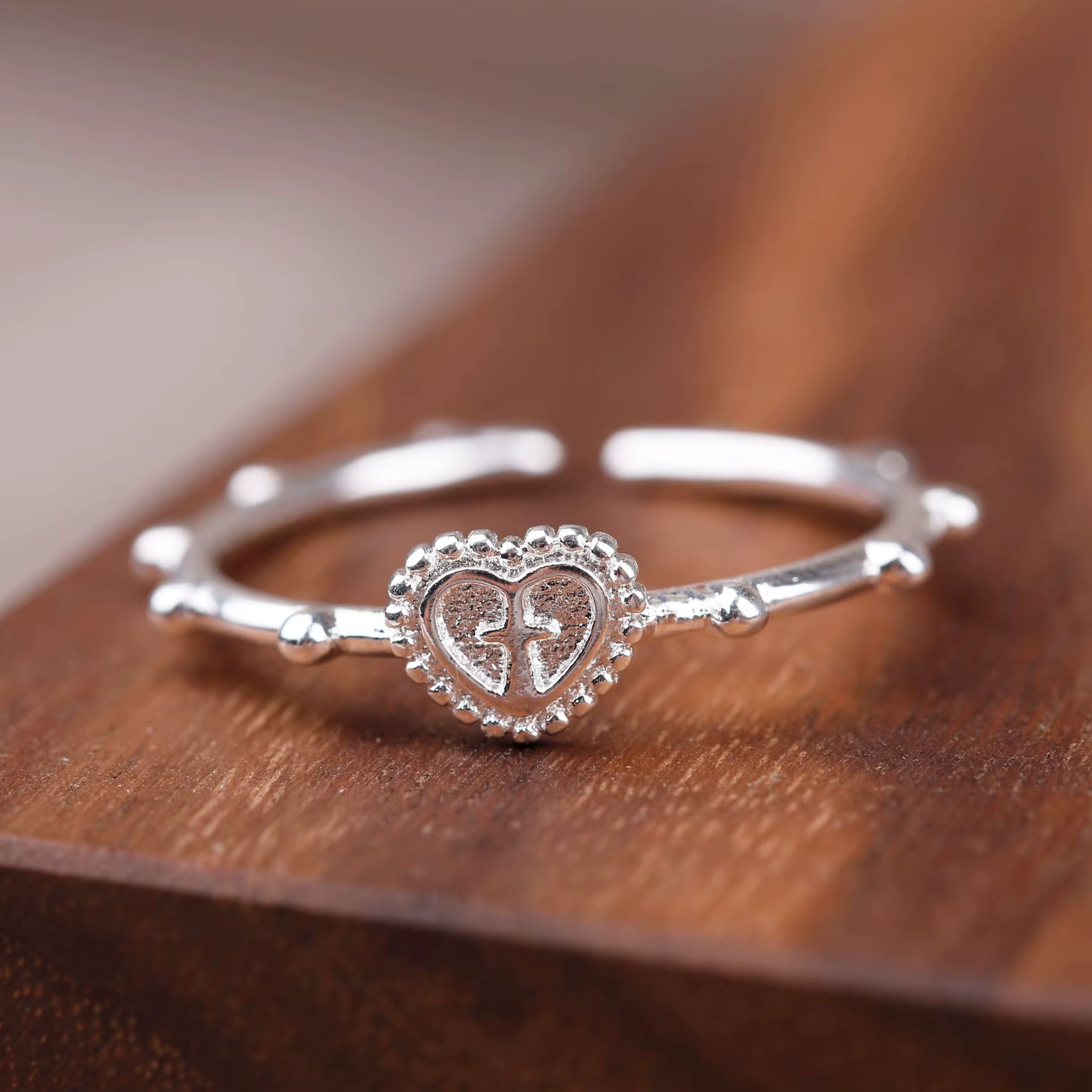 ENWinterR-Bague d'amour en forme de cœur pour femme, bijoux de fête réglables, cadeaux d'anniversair