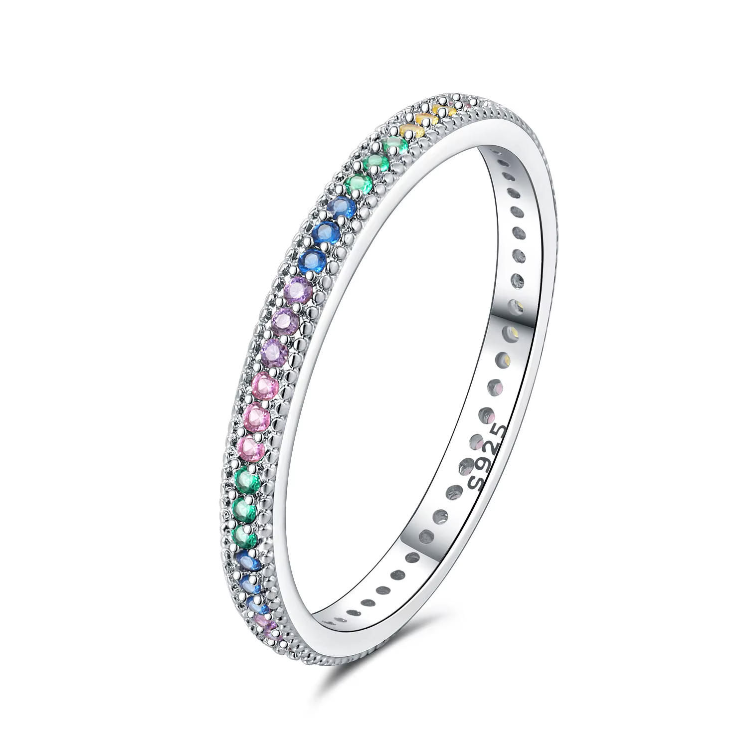 Orstarry – bague en argent Sterling S925, à la mode et polyvalente, en zirconium coloré, pour femmes