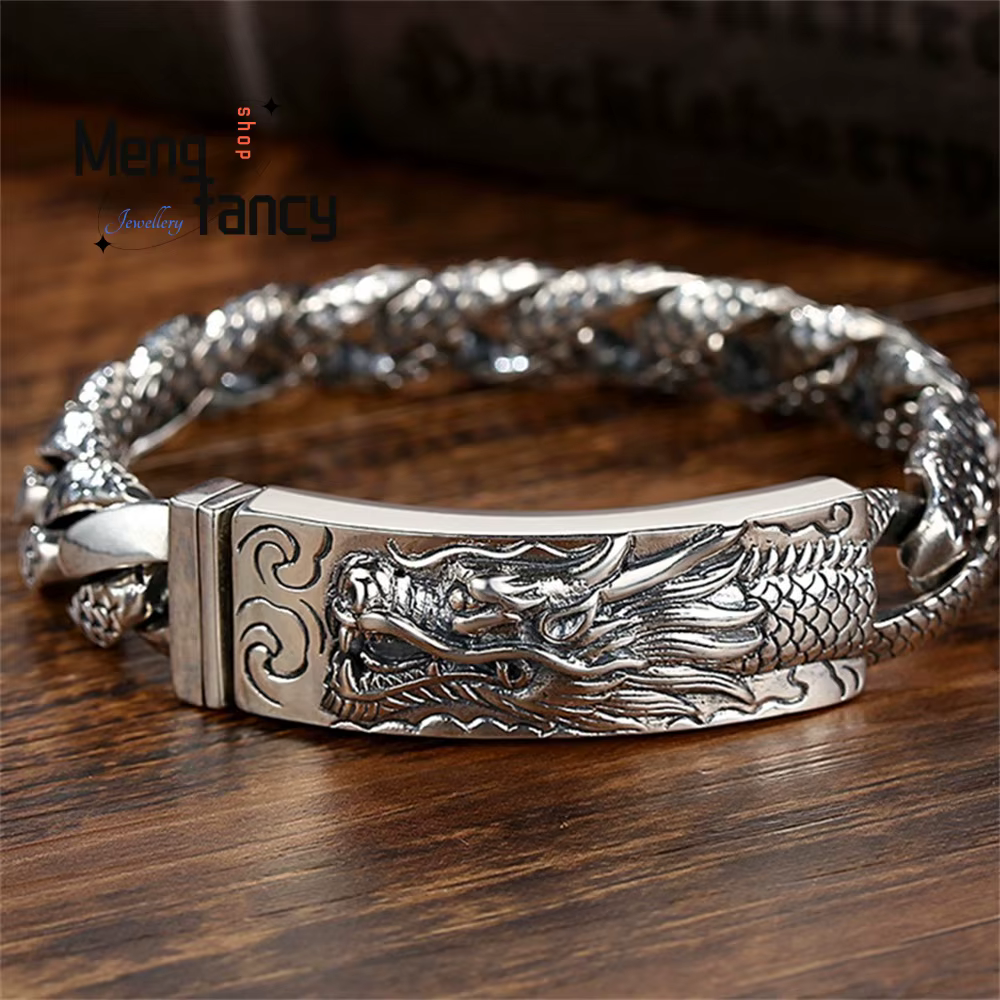 Bracelet puissant personnalisé pour hommes, accessoire fabriqué à la main, en argent Antique, bijoux