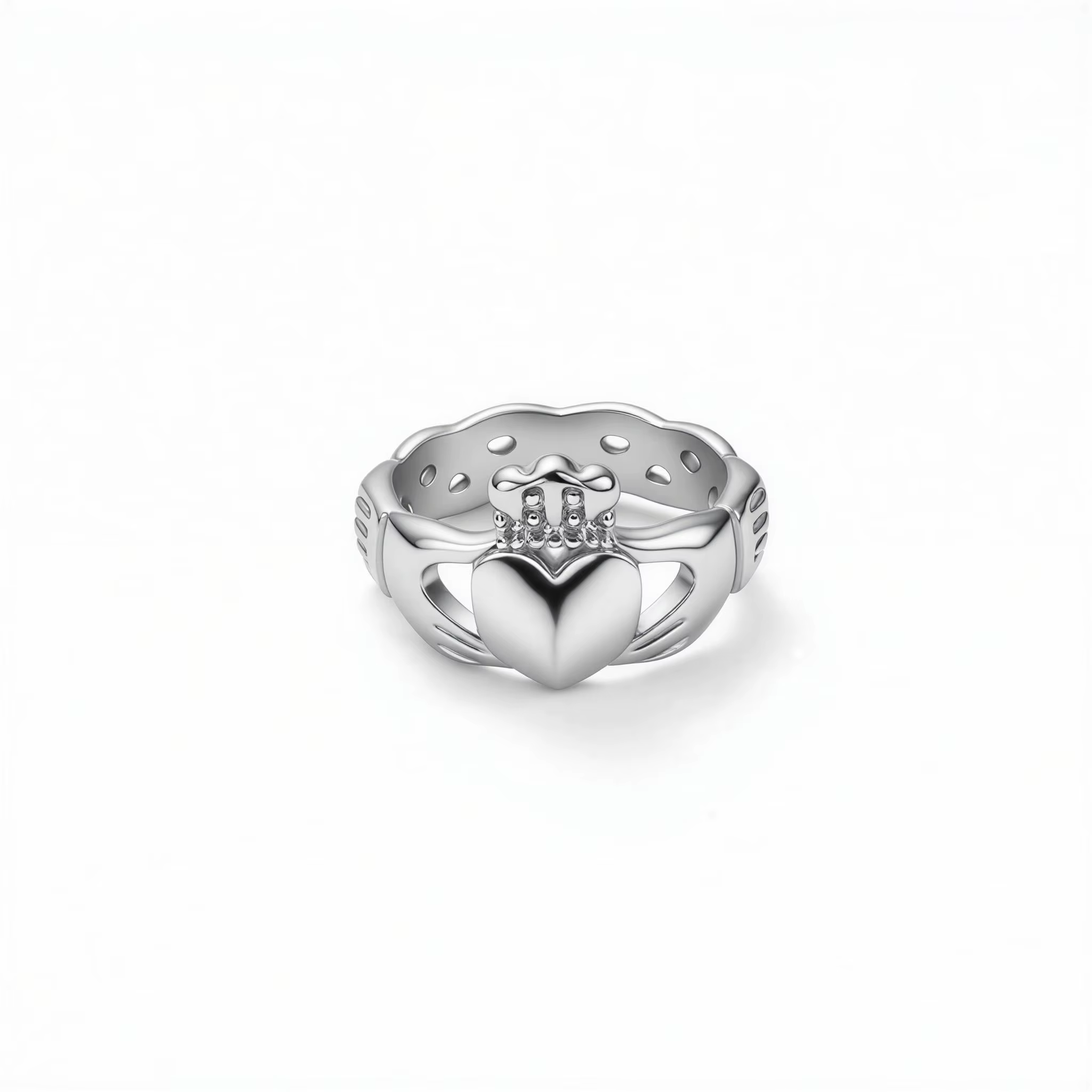 Bague Claddagh irlandaise pour femme, couleur or et argent, cœur, couronne, mains, bagues de promess