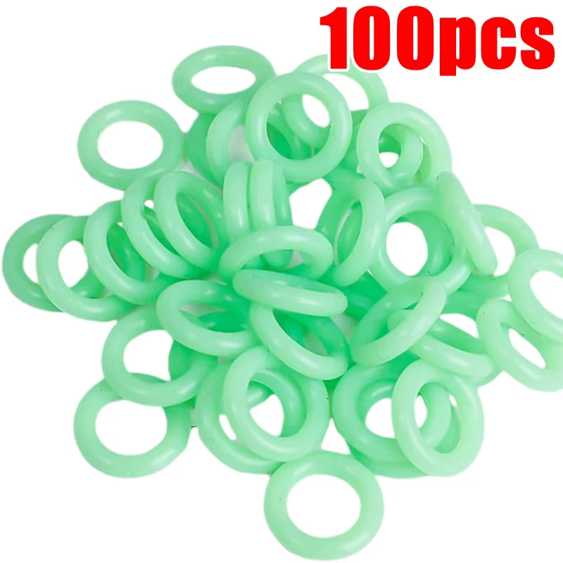 Anneau à ongles de tente en Silicone Fluorescent, 100 pièces, anneaux lumineux en forme de O pour ca