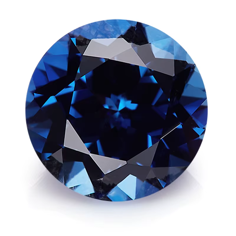 Saphir cultivé en laboratoire, forme ronde, couleur bleu royal, pierres précieuses de 3 à 9 mm pour 