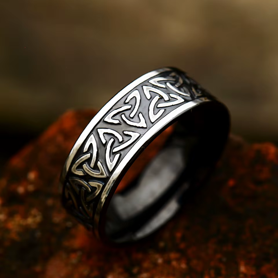 Bague Vikings Valknut Vintage pour hommes et femmes, anneaux simples en acier inoxydable, bijoux per