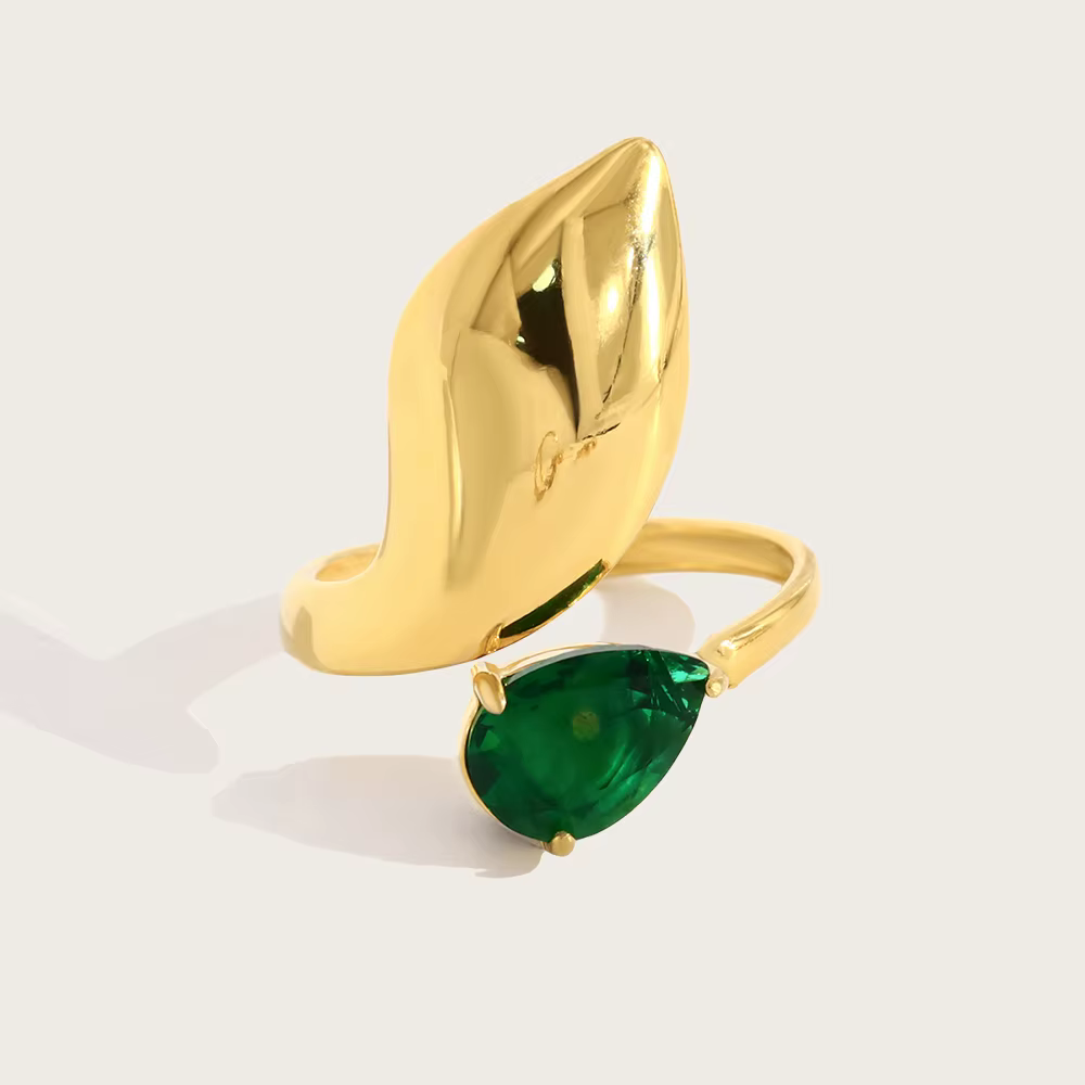 YACHAN Nouveau bague serpent pour femmes en acier inoxydable plaqué or 18 carats avec cristal de zir