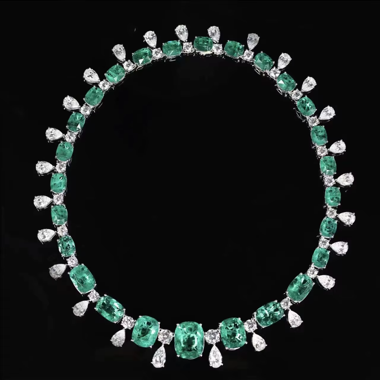 Foydjew luxe concepteur bijoux incrustation haute qualité émeraude colliers ras du cou couleur argen