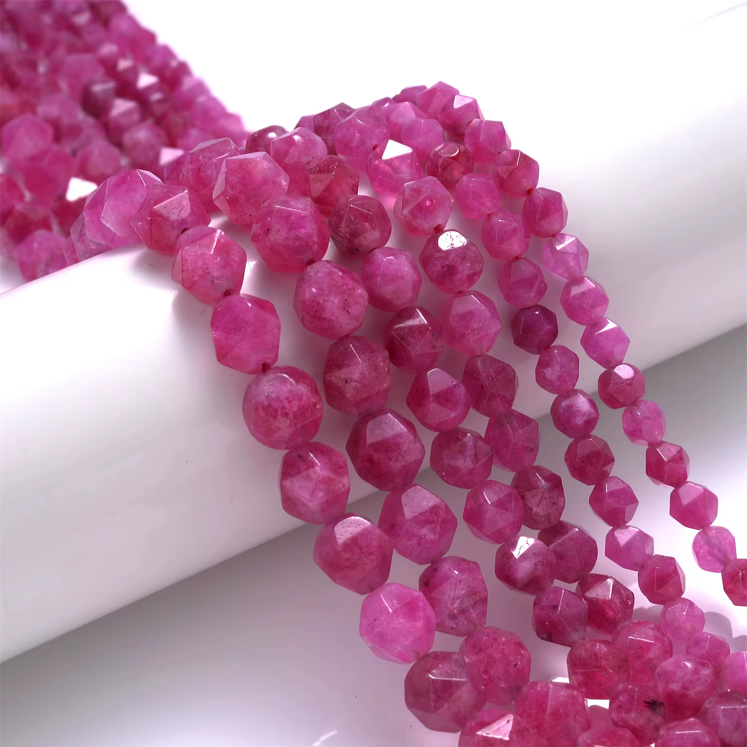 Perles de Tourmaline à facettes roses, en pierre naturelle, pour la fabrication de bijoux, accessoir