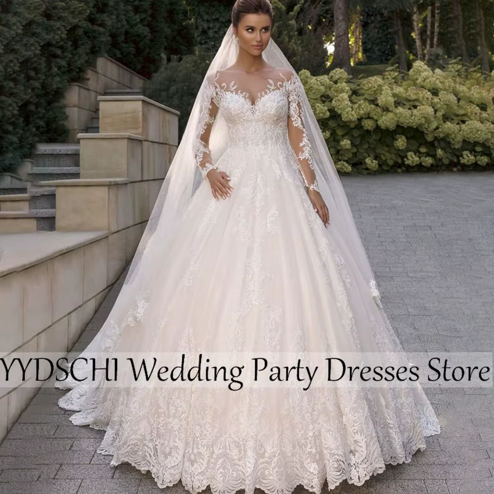 Robes de mariée 2025 – Robe de mariée sexy avec appliques, robe de bal, dos nu orné de cristaux, déc