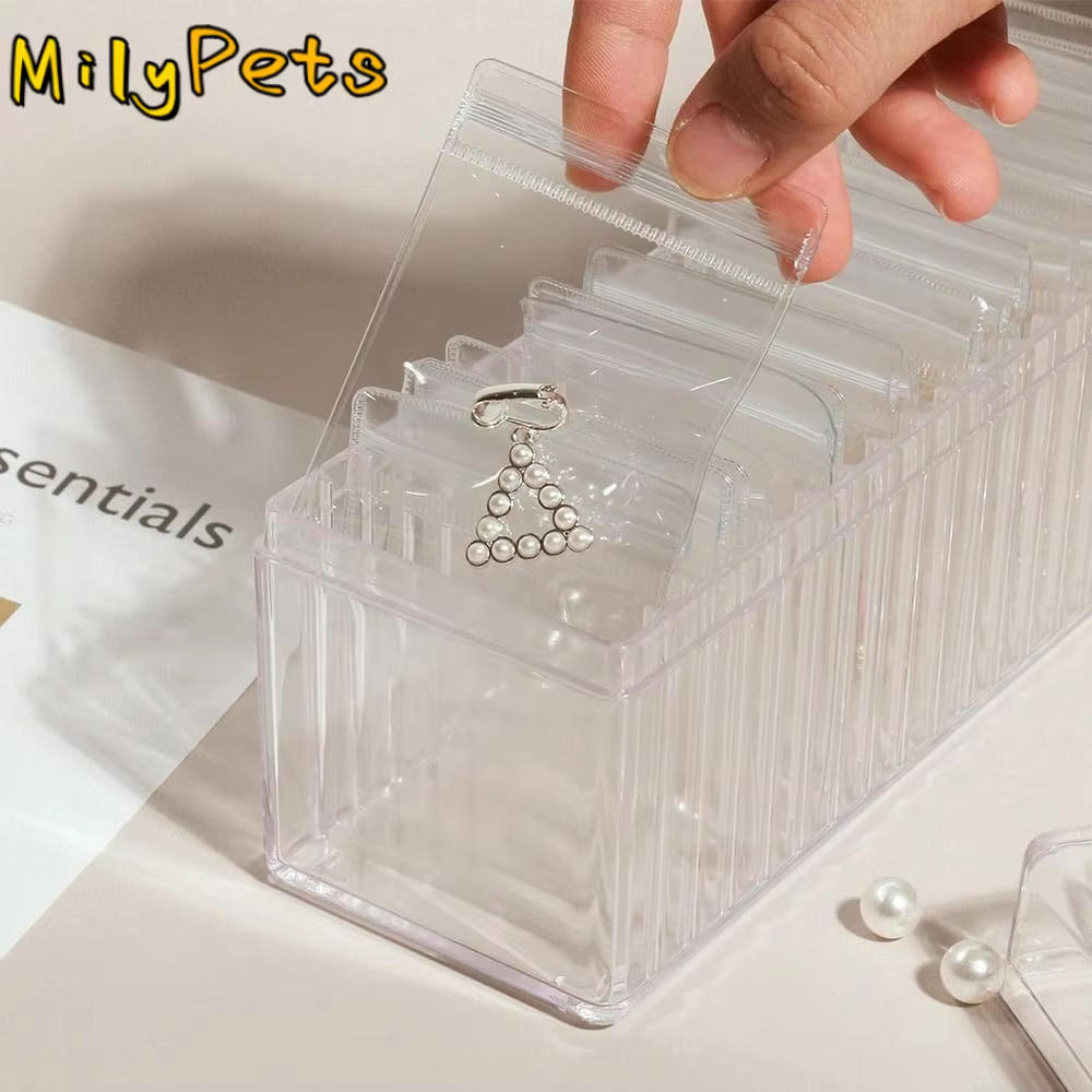 Boîte à bijoux transparente en acrylique, sac à bijoux portable, organisateur de bijoux transparent,