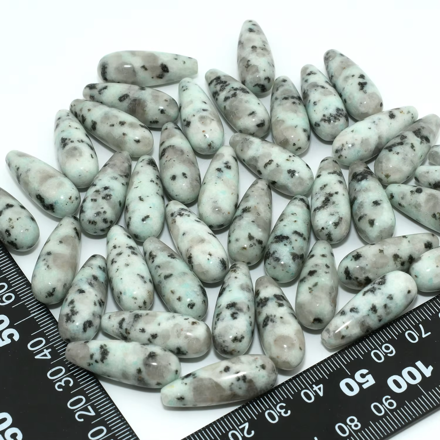 Perles rondes en jaspe Kiwi naturel, goutte d'eau, 10x28mm, 5 pièces/lot