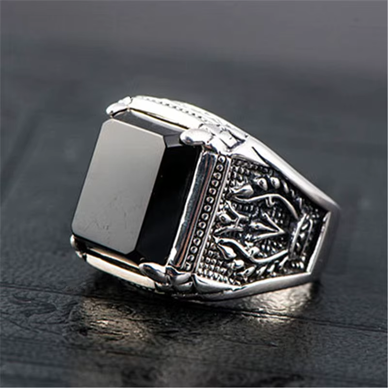 Nouvelle bague vintage en argent sterling 925 pour homme et femme, grande taille, classique, pour ma
