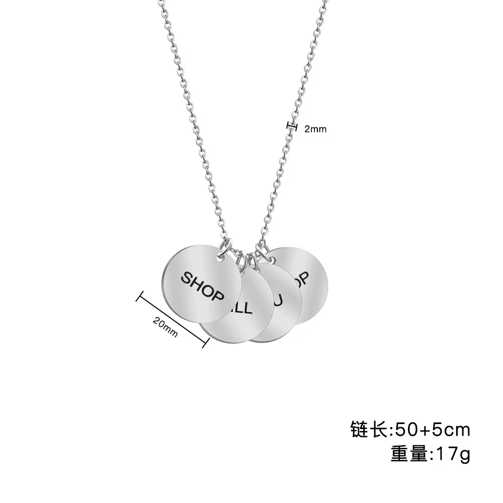 Pendentif de nom de membre de la famille, sculpture Simple, mode, collier personnalisé en acier inox