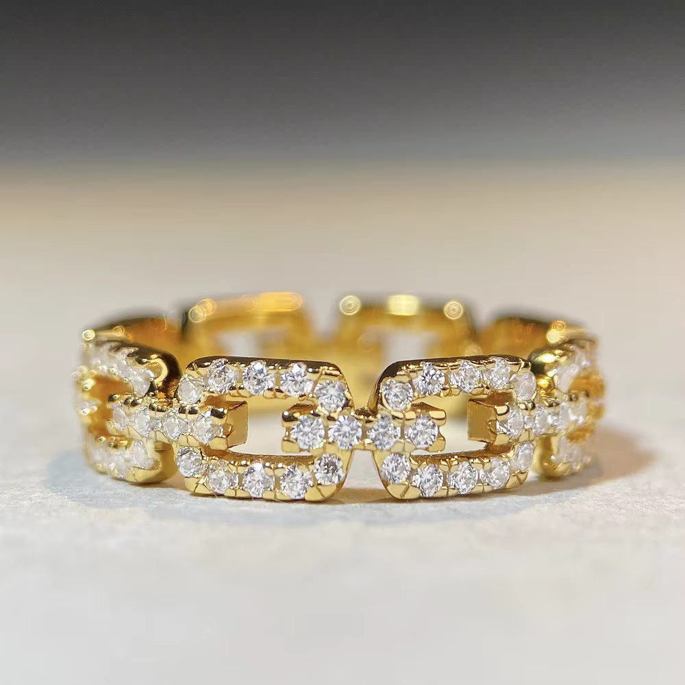 Bague en or véritable 24 carats 9999, sertie de diamants moissanite, bijou de luxe pour femme, bague