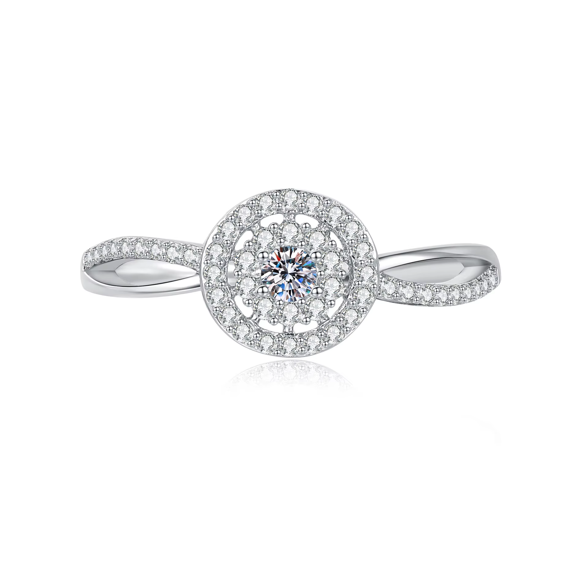 Bague classique de luxe en argent sterling 925 pour femme, bijoux simples, imitation diamant, bague 