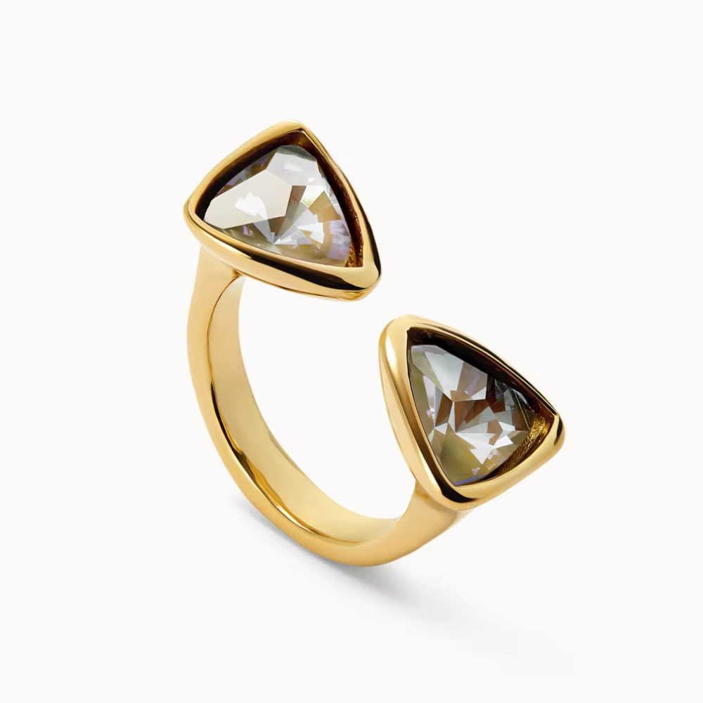 Bague ouverte en Zircon coloré, Style socialite scintillant, accessoires de bijoux pour femmes, cade