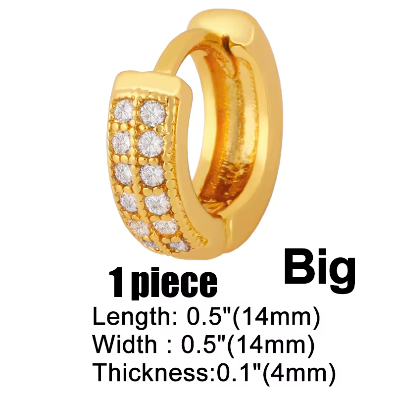 OCESRIO bricolage or petite Double rangée Zircon boucles d'oreilles crochets pour les femmes avec pe