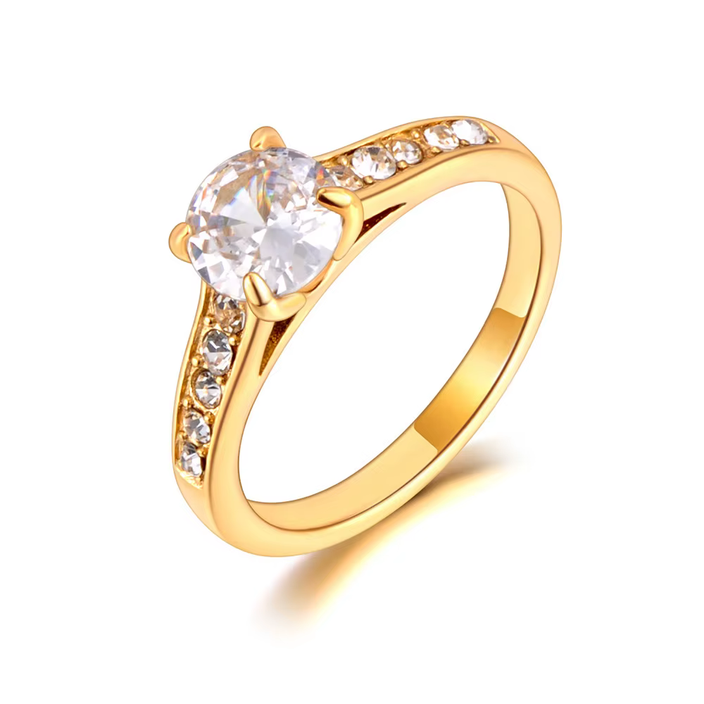 JeeMango acier inoxydable cubique zircone bague de mariage Bijoux de mode bague de fiançailles pour 