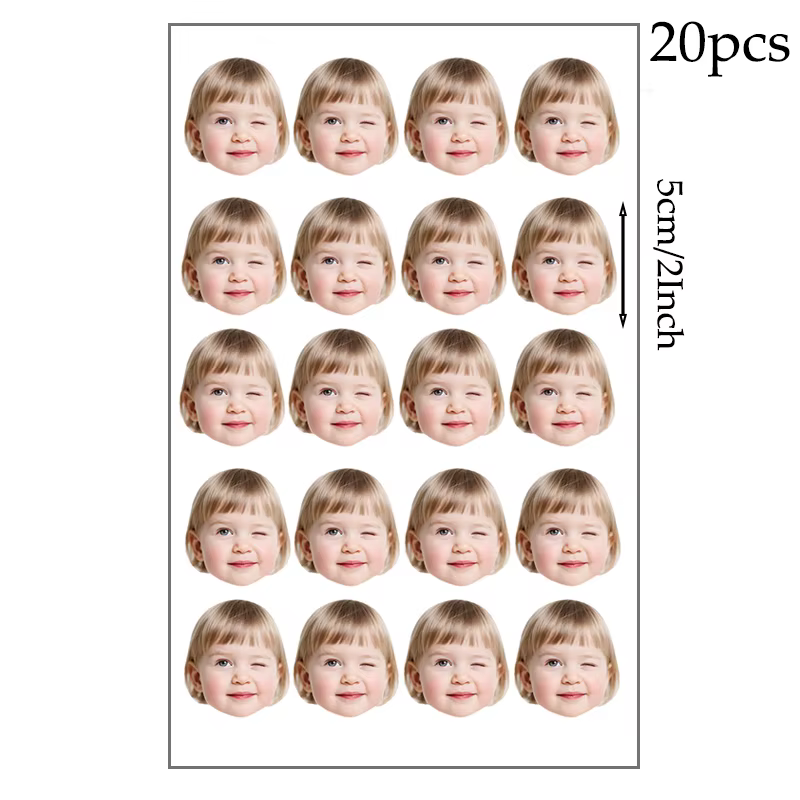 Autocollant de visage personnalisé, décoration d'anniversaire, de mariage, DIY bricolage, décoration