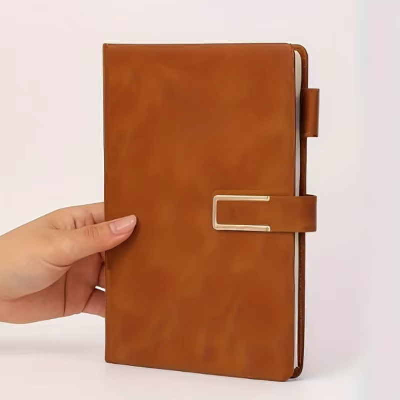 Ensemble de carnets de notes professionnels en cuir élégant haut de gamme avec boîte cadeau et porte