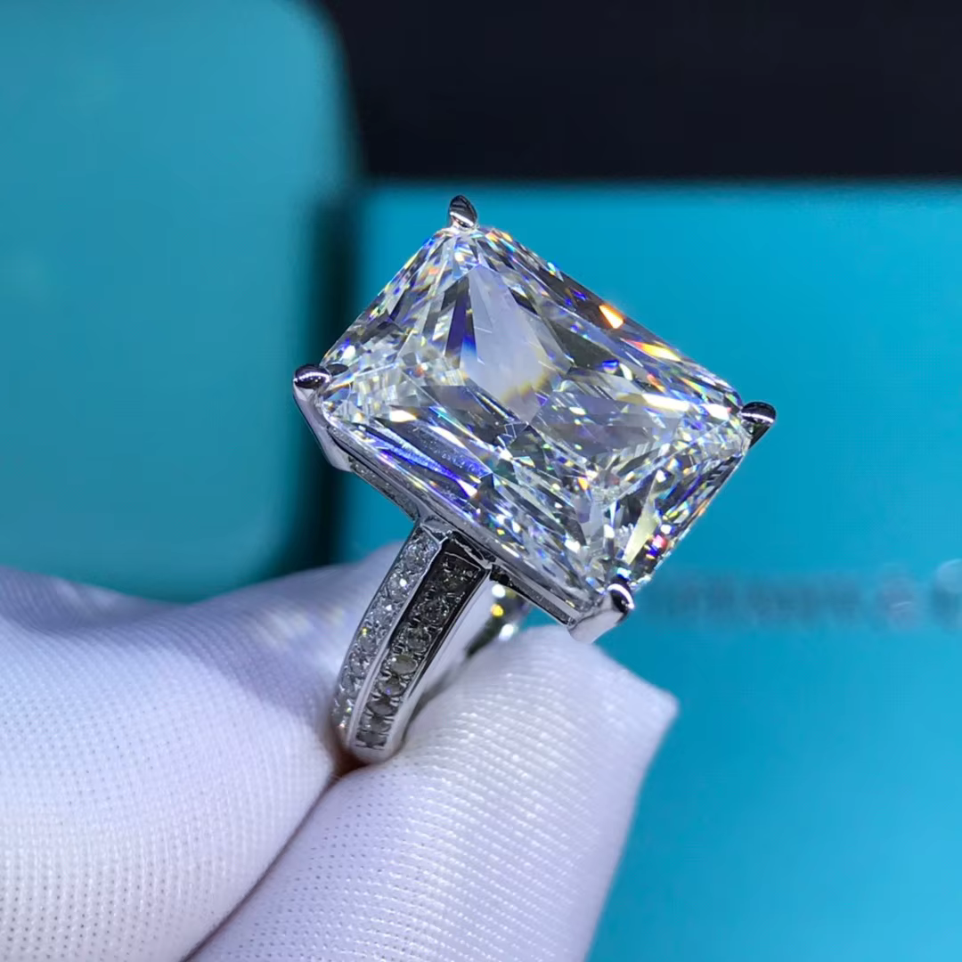 WUIHA – bague Cocktail Vintage en argent Sterling 925, 6 CT, coupe radiante, saphir de laboratoire, 