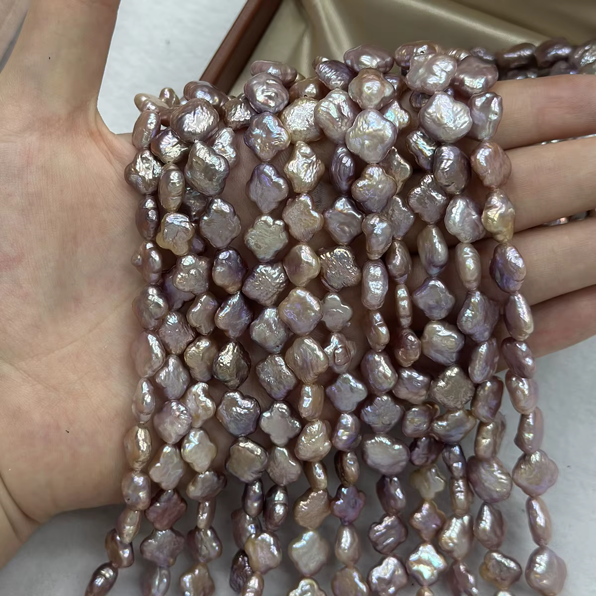 Perle d'eau douce naturelle baroque violette 10-11mm, perle isolée trèfle à quatre feuilles, accesso
