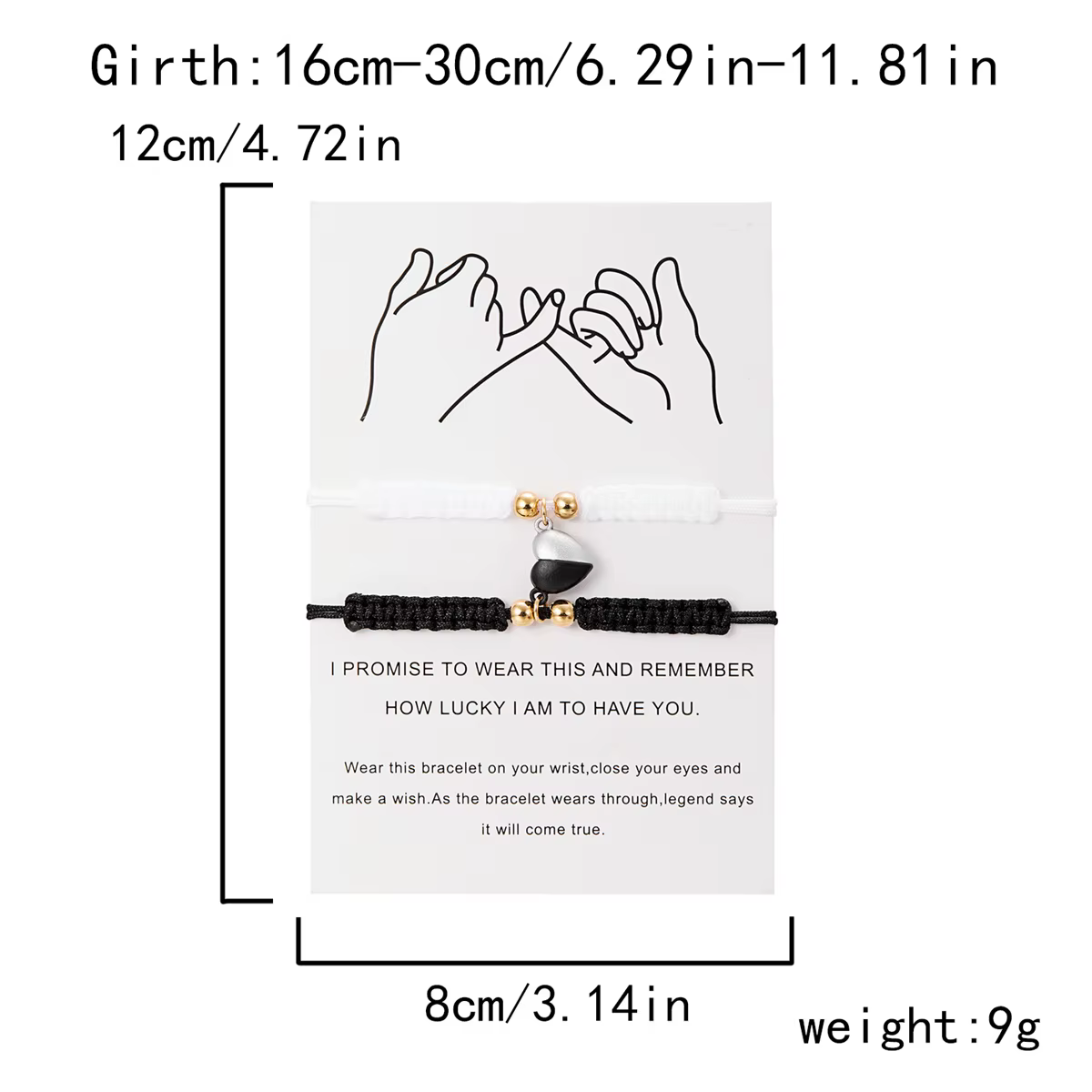 2 pièces/ensemble coeur romantique magnétique attirer Couple Bracelet pour femmes hommes mode tressé
