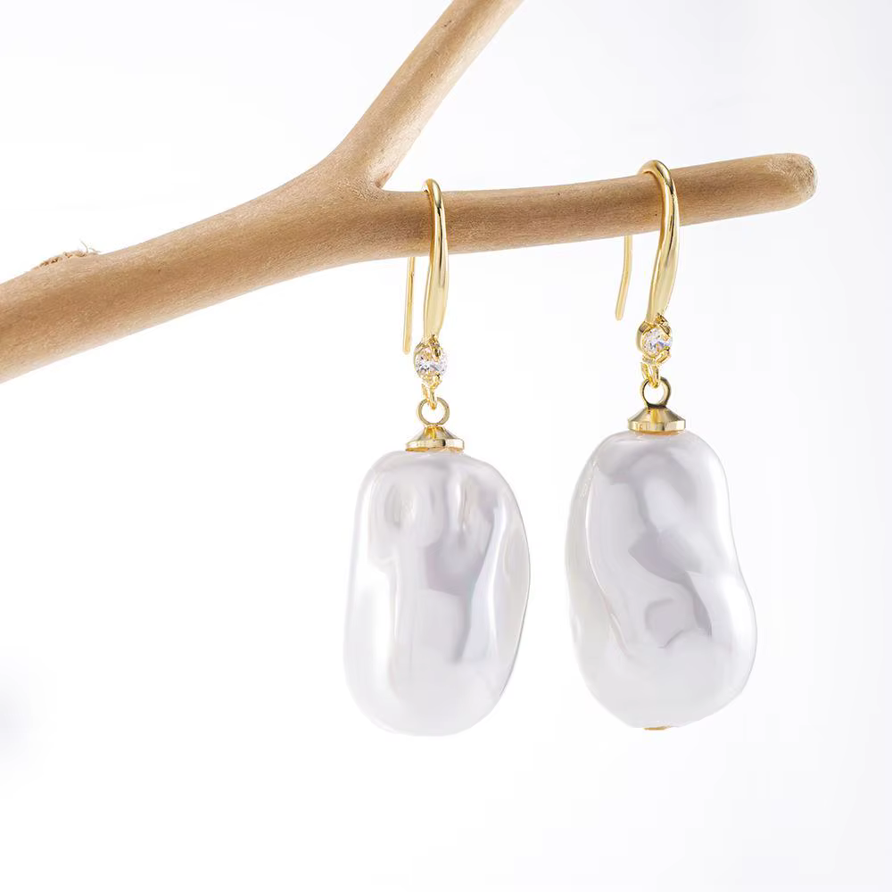 Boucles d'oreilles en perles baroques antiques, légères, de luxe, haut de gamme, rétro, assorties av