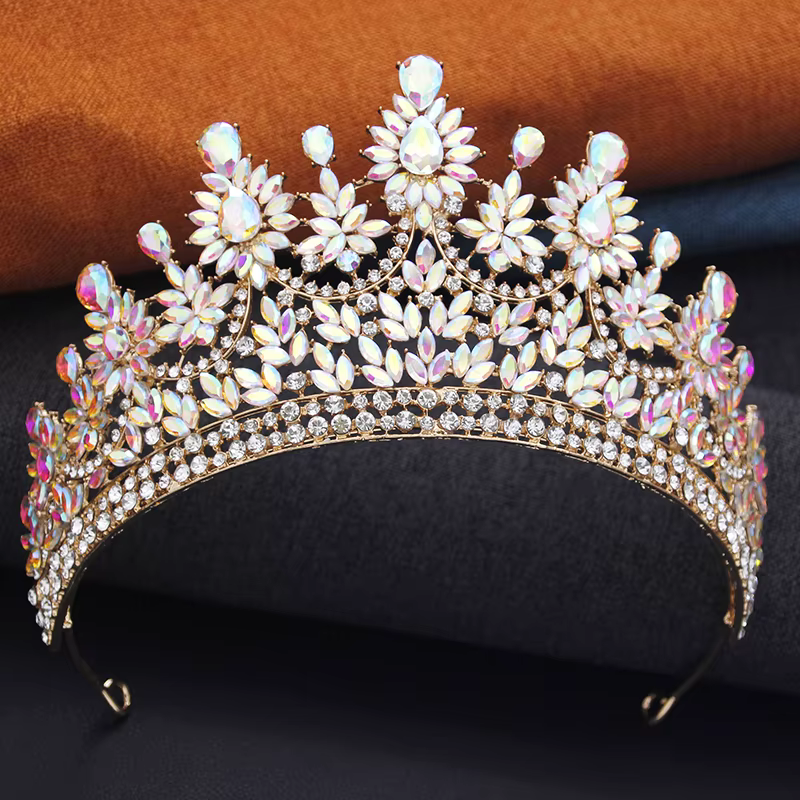 Diadème de Princesse en Strass pour Femme, Couronne de Reine de Bal, Bijou de Tête de Mariée pour Ma