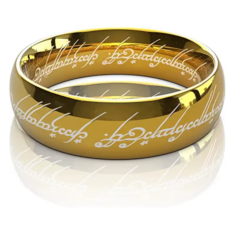 Bagues de mariage pour Couples, gravure Laser en acier inoxydable de 6MM, bijoux de film à la mode p