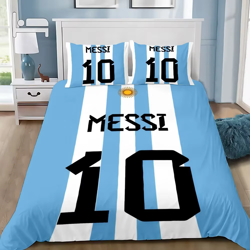 Ensemble de literie étoile de football pour enfants, décoration de chambre, simple, double, grande t