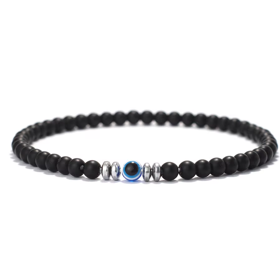 Bracelet de perles classique pour hommes, accessoires de vêtements, mauvais yeux naturels, Howlite, 