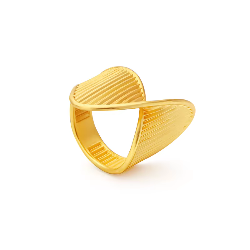 VAROLE délicat minimaliste bijoux Torsion croix anneau rayure Texture torsion noeud asymétrique anne