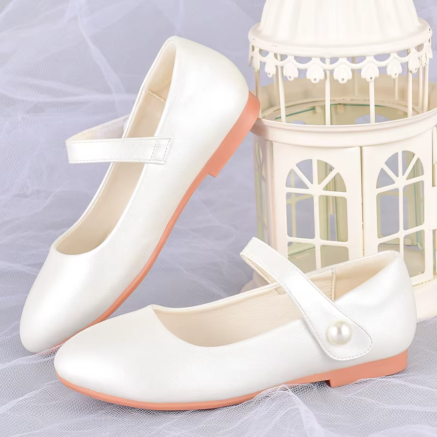 Chaussures de princesse blanches pour filles, adaptées aux robes de spectacle pour enfants avec des 
