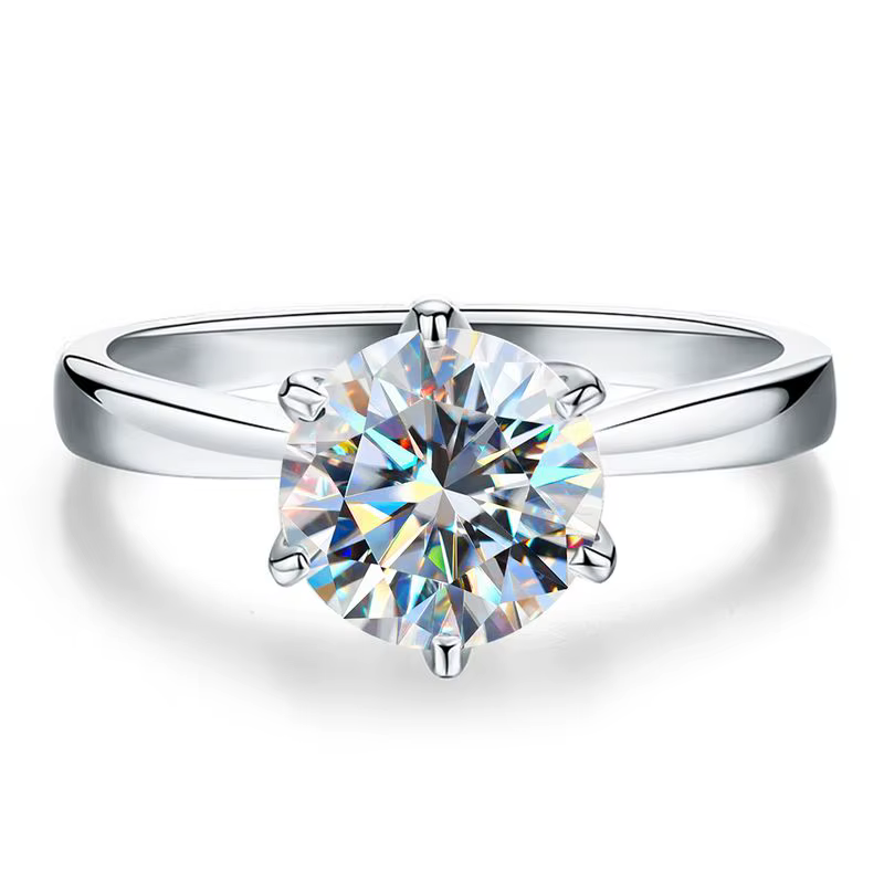    GRA – bague en diamant Moissanite véritable pour femmes, 0.5-1ct, en argent Sterling 925, usage 
